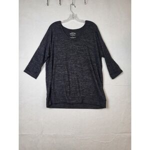 TORRID SUPER SOFT PLUSH DARK HEATHER GRAY 3/4 SLEEVE PULL OVER SWEATER SIZE 1 1X